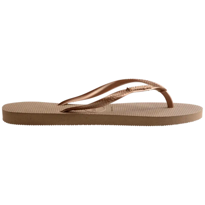 Women's Slim Logo Metallic Flip Flops