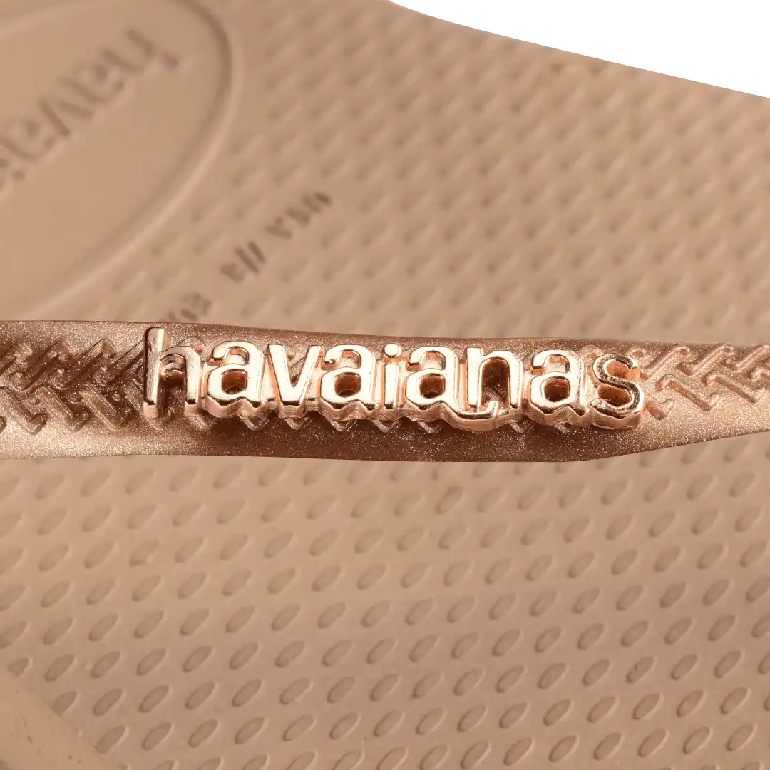 Women's Slim Logo Metallic Flip Flops