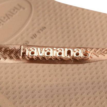 Women's Slim Logo Metallic Flip Flops