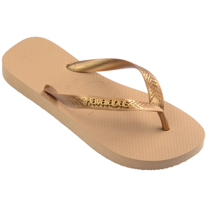 Women's Top Logo Metallic Flip Flops