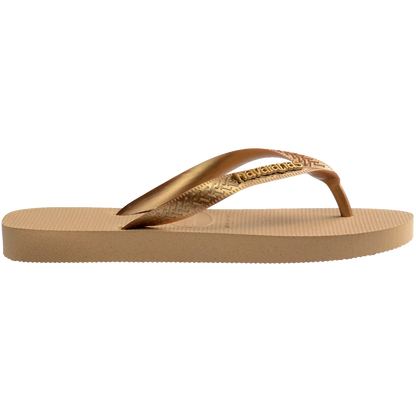 Women's Top Logo Metallic Flip Flops