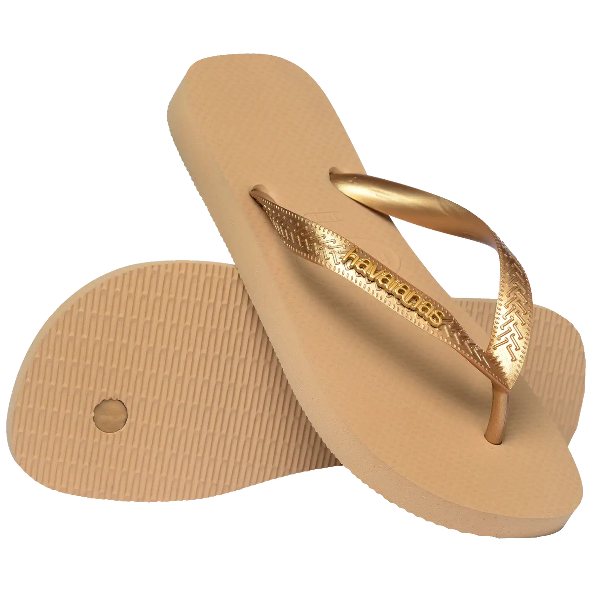 Women's Top Logo Metallic Flip Flops