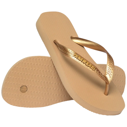 Women's Top Logo Metallic Flip Flops