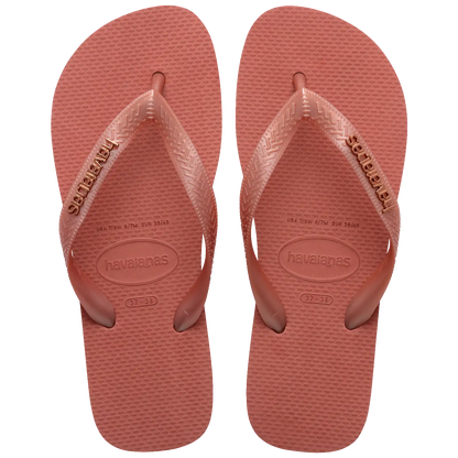 Women's Top Logo Metallic Flip Flops