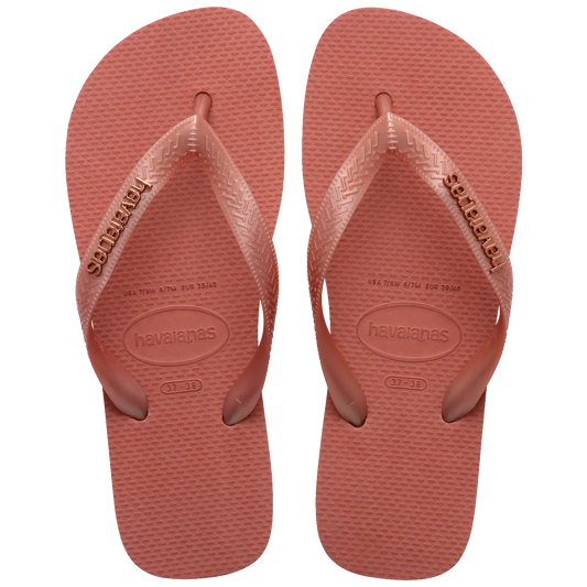 Women's Top Logo Metallic Flip Flops