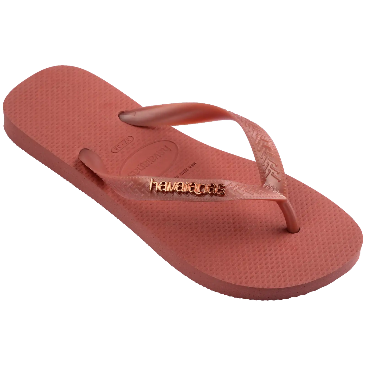 Women's Top Logo Metallic Flip Flops