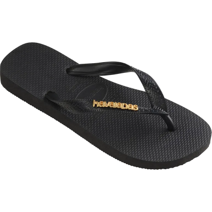 Women's Top Logo Metallic Flip Flops