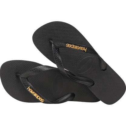 Women's Top Logo Metallic Flip Flops