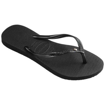 Women's Slim Crystal Flip Flops