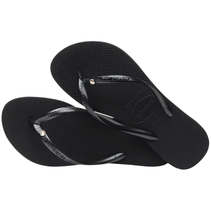 Women's Slim Crystal Flip Flops