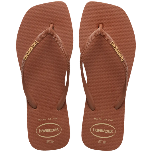 Women's Slim Square Logo Pop Up Flip Flops