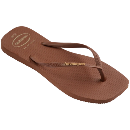 Women's Slim Square Logo Pop Up Flip Flops