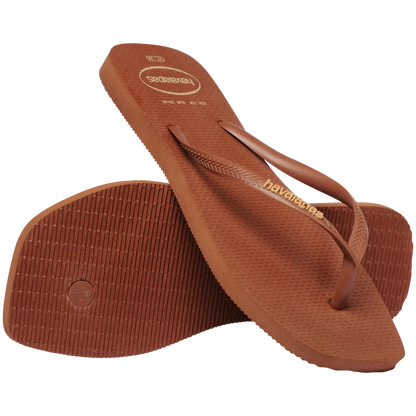 Women's Slim Square Logo Pop Up Flip Flops