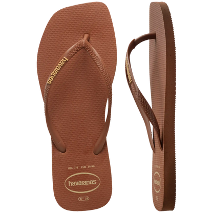 Women's Slim Square Logo Pop Up Flip Flops