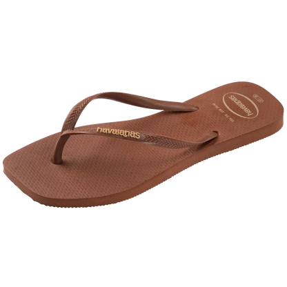 Women's Slim Square Logo Pop Up Flip Flops