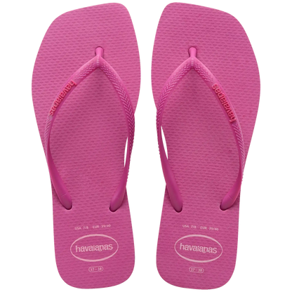 Women's Slim Square Logo Pop Up Flip Flops