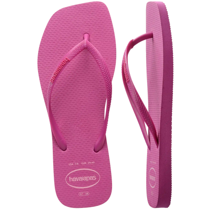Women's Slim Square Logo Pop Up Flip Flops