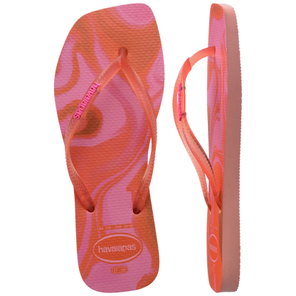 Women's Slim Square Jelly Flip Flops